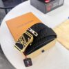 Louis Vuitton Automatic Buckle Belt, Top-Quality Genuine Leather, Imported Full-Grain Calfskin, 3.5 cm Width, LV Stainless Steel Hardware