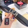 Louis Vuitton Automatic Buckle Belt, Top-Quality Genuine Leather, Imported Full-Grain Calfskin with Fine Grain Texture, 3.5 cm Width, Smooth Slide Mechanism, Stainless Steel LV Hardware