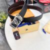 Louis Vuitton Automatic Buckle Belt, Top-Quality Genuine Leather, Imported Full-Grain Calfskin with Fine Grain Texture, 3.5 cm Width, Smooth Slide Mechanism, Stainless Steel LV Hardware