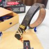 LV Men's Belt, New Arrival, Louis Vuitton Leather Belt, 3.8cm Width, Full-Grain Cowhide Matte Buckle with Etched Logo Hardware, Authentic NXP Chip, Imported Plaid Fabric
