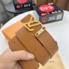 LV Men's Belt, Imported Genuine First-Layer Cowhide, Reversible Design, 3.8cm Width, Premium Quality with NXP Anti-Counterfeit Chip