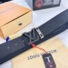 Louis Vuitton LV Men's Belt, 3.8cm Width, Genuine Top-Grade Cowhide Leather, Double-Sided Use, NXP Anti-Counterfeit Chip, Duty-Free Packaging