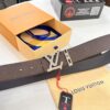 Arrival of Louis Vuitton LV Men's Belt, ZP Mould Design, Imported Genuine Original Print, Full-Grain Cowhide Leather, Double-Sided Usage, 3.8cm Width
