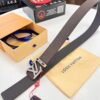 Arrival of Louis Vuitton LV Men's Belt, ZP Mould Design, Imported Genuine Original Print, Full-Grain Cowhide Leather, Double-Sided Usage, 3.8cm Width