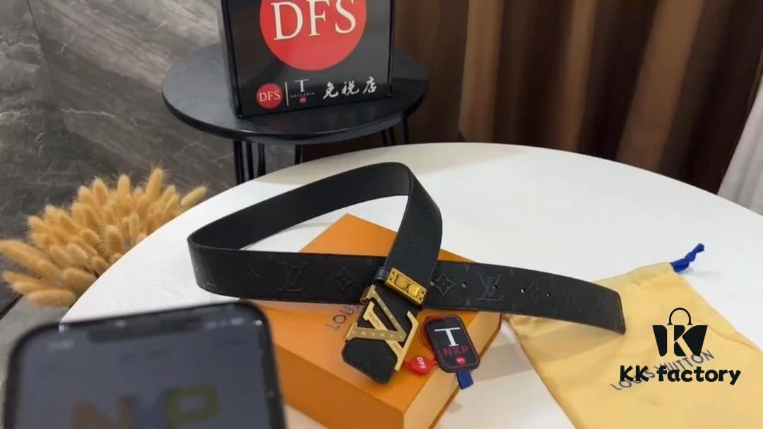 LV New Monogram Belt with Video Anti-Counterfeiting and Network Sensing Technology, Fashionable Casual Style