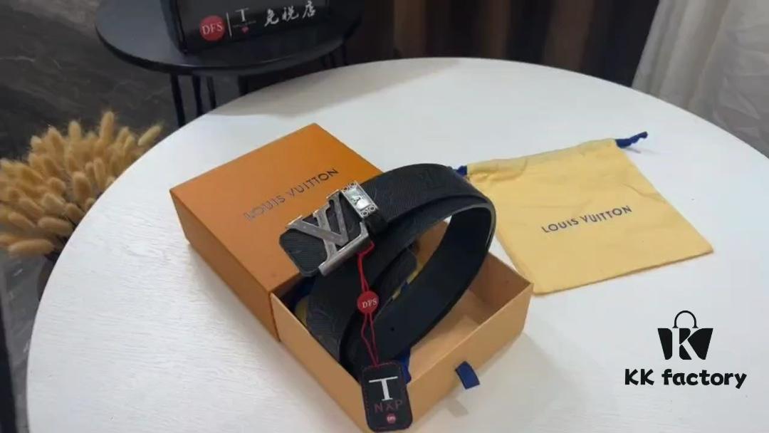 LV New Style Monogram Belt, Fashion Casual Design with Video Anti-counterfeiting Induction Network