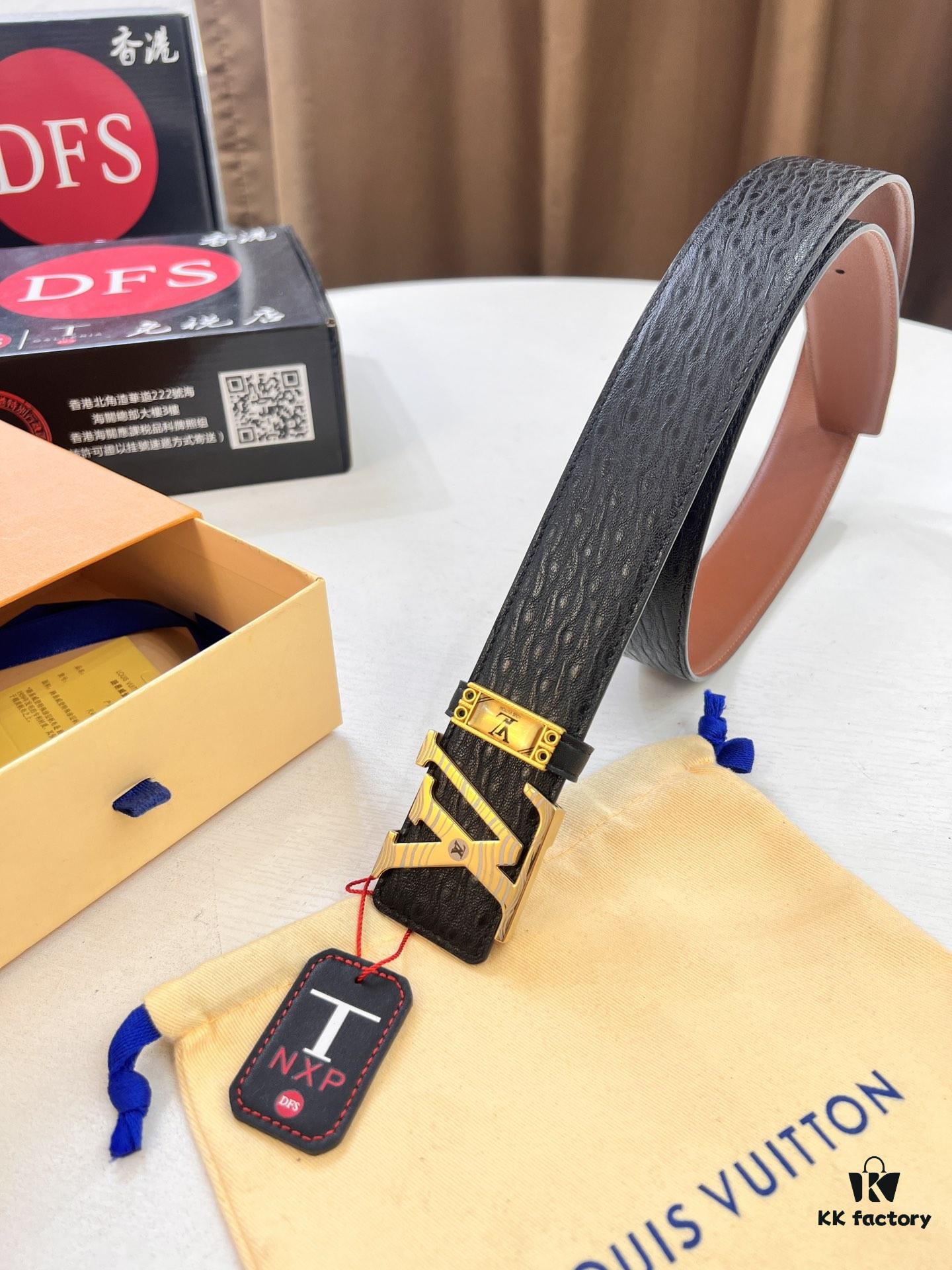 150🔱🔱🔱 Top-Tier Belt, Original Factory Premium Hong Kong Duty-Free T Gift Box 🎁 (NXP Hangtag with Sensing Chip for Official Website Authentication)