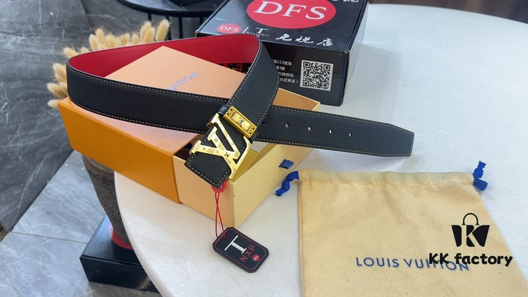 Louis LV Top Grain Leather with Palm Pattern and Crocodile Belly Texture, Premium Hardware Interior