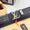 Top-Tier Louis Vuitton LV Belt – Genuine Crocodile-Texture Top Layer Calfskin, 3.8cm Width, Original Hong Kong Duty-Free Gift Box with NXP RFID Tag (Verifiable on Official Website)