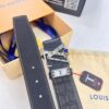 Top-Tier Louis Vuitton LV Belt – Genuine Crocodile-Texture Top Layer Calfskin, 3.8cm Width, Original Hong Kong Duty-Free Gift Box with NXP RFID Tag (Verifiable on Official Website)