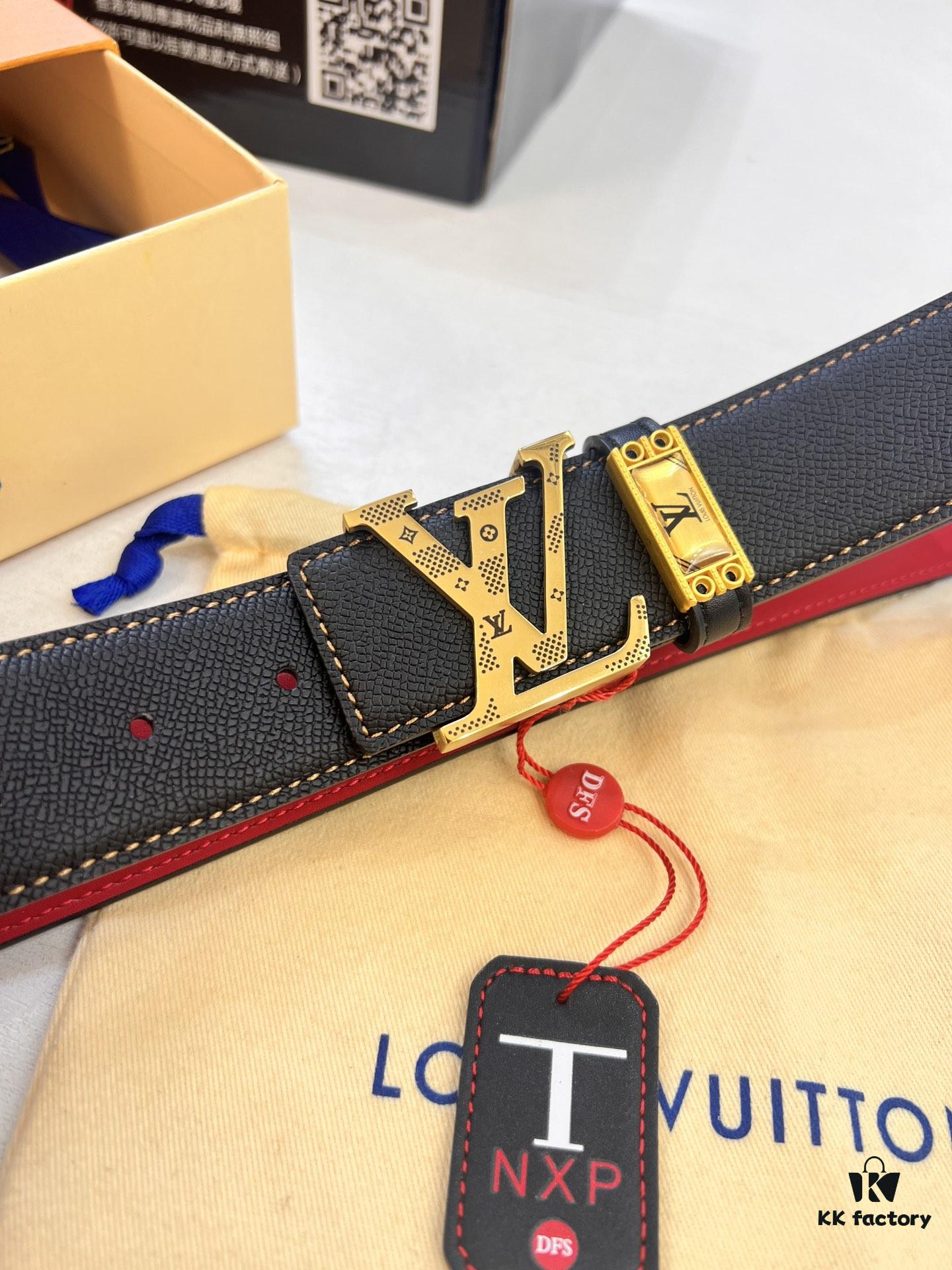 Top-Tier Louis Vuitton LV Belt, Genuine Crocodile-Texture Top-Grain Calfskin Leather, 3.8cm Width, Original Factory Hong Kong Duty-Free T Gift Box, NXP RFID Chip (Verifiable on Official Website), Stainless Steel Hardware, Hidden Buckle Design