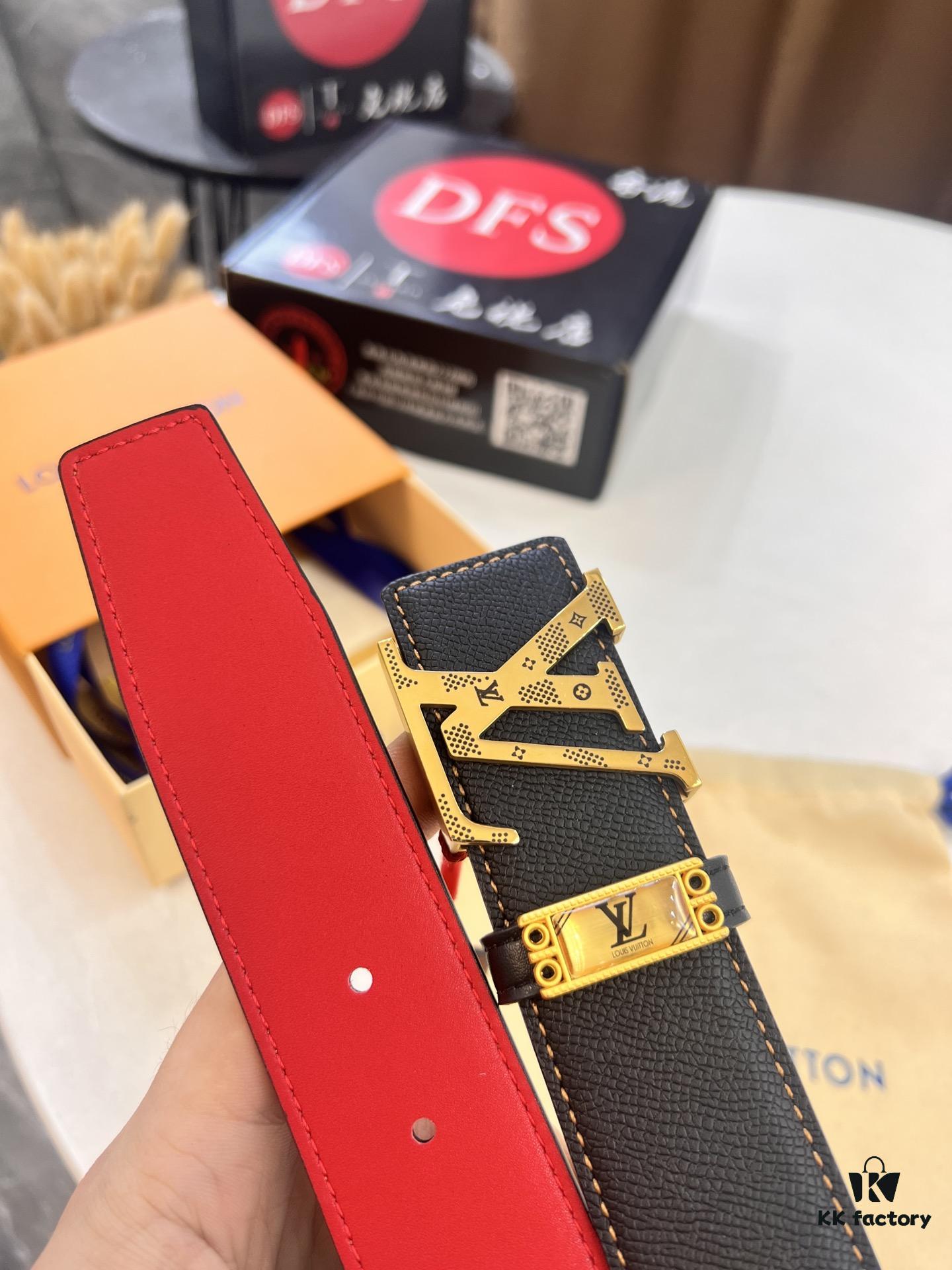 Top-Tier Louis Vuitton LV Belt, Genuine Crocodile-Texture Top-Grain Calfskin Leather, 3.8cm Width, Original Factory Hong Kong Duty-Free T Gift Box, NXP RFID Chip (Verifiable on Official Website), Stainless Steel Hardware, Hidden Buckle Design