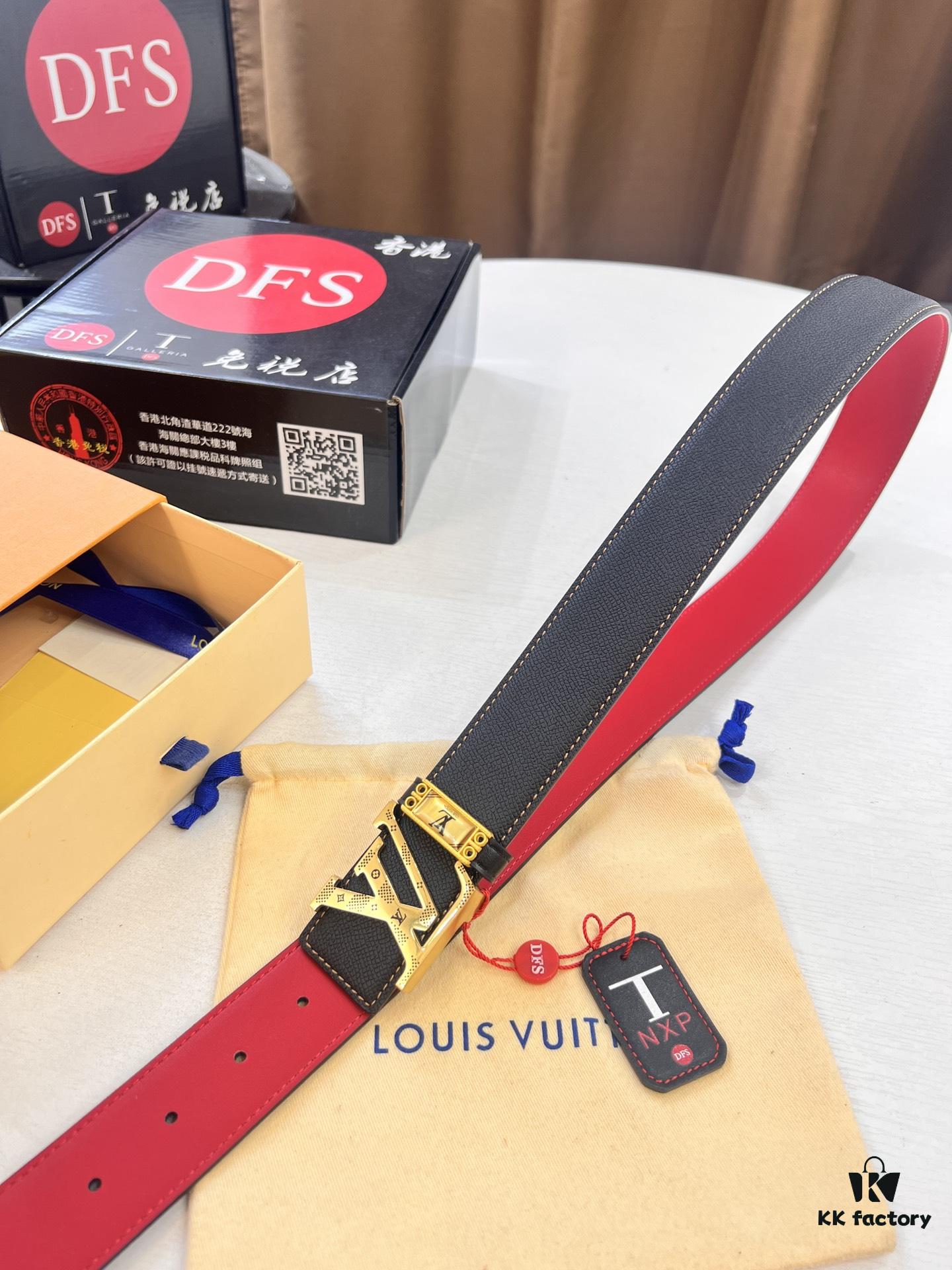 Top-Tier Louis Vuitton LV Belt, Genuine Crocodile-Texture Top-Grain Calfskin Leather, 3.8cm Width, Original Factory Hong Kong Duty-Free T Gift Box, NXP RFID Chip (Verifiable on Official Website), Stainless Steel Hardware, Hidden Buckle Design