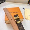 LV Men's Belt, New Arrival, Premium Cowhide Leather, Matte Finish, Corrosion-Resistant Letter Hardware, 3.8cm Width
