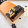 LV Men's Belt, New Arrival, Premium Cowhide Leather, Matte Finish, Corrosion-Resistant Letter Hardware, 3.8cm Width
