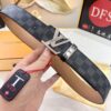 LV Men's Belt, New Arrival, Premium Cowhide Leather, Matte Finish, Corrosion-Resistant Letter Hardware, 3.8cm Width
