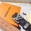 LV Men's Belt, New Arrival, Premium Cowhide Leather, Matte Finish, Corrosion-Resistant Letter Hardware, 3.8cm Width