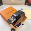 LV Men's Belt, New Arrival, Premium Cowhide Leather, Matte Finish, Corrosion-Resistant Letter Hardware, 3.8cm Width