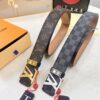 LV Men's Belt, New Arrival, Premium Cowhide Leather, Matte Finish, Corrosion-Resistant Letter Hardware, 3.8cm Width