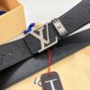 Louis Vuitton LV Men's Belt, Imported Genuine First-Layer Cowhide, 3.8cm Width, Brass Hardware with Precision Lettering