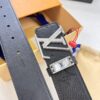 Louis Vuitton LV Men's Belt, Imported Genuine First-Layer Cowhide, 3.8cm Width, Brass Hardware with Precision Lettering