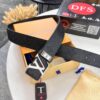 Louis Vuitton LV Men's Belt, Imported Genuine First-Layer Cowhide, 3.8cm Width, Brass Hardware with Precision Lettering