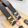 Louis Vuitton LV Men's Belt, Imported Genuine Original Factory Embossing, Top-Quality Full-Grain Calfskin Leather, 3.8cm Width, Brass Hardware with Precision Lettering