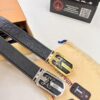 Top-tier Louis Vuitton LV Belt, Original Factory Hong Kong Duty-Free T Gift Box (NXP RFID Tag with Verifiable Chip), French Crocodile Ostrich Grain Full-Grain Calfskin, 3.8cm Width, Stainless Steel Precision Buckle with Beveled Edges