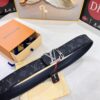 Louis Vuitton LV Belt, ZP Synchronized New Men's Belt with Monogram Imported Fabric, Full-Grain Calfskin Plain Weave, Reversible Design, Diamond-Paved Letter Hardware, 3.8cm Width