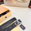 Louis Vuitton LV Belt, ZP Synchronized New Men's Belt with Monogram Imported Fabric, Full-Grain Calfskin Plain Weave, Reversible Design, Diamond-Paved Letter Hardware, 3.8cm Width