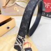 Louis Vuitton LV Belt, ZP Synchronized New Men's Belt with Monogram Imported Fabric, Full-Grain Calfskin Plain Weave, Reversible Design, Diamond-Paved Letter Hardware, 3.8cm Width