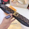 Louis Vuitton LV Belt, ZP Synchronized New Men's Belt with Monogram Imported Fabric, Full-Grain Cowhide Plain Weave, Reversible Design, Diamond-Inlaid Letter Hardware, 3.8cm Width