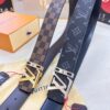 Louis Vuitton LV Belt, ZP Synchronized New Men's Belt with Monogram Imported Fabric, Full-Grain Cowhide Plain Weave, Reversible Design, Diamond-Inlaid Letter Hardware, 3.8cm Width