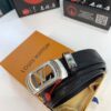 Louis Vuitton Automatic Buckle Belt, Genuine Cowhide, Top-Quality Business Formal Belt with LV Stainless Steel Hardware, 3.5 cm Width