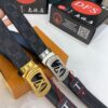 Louis Vuitton Automatic Buckle Belt, Genuine Cowhide, Top-Quality Business Formal Belt with LV Stainless Steel Hardware, 3.5 cm Width