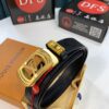 Louis Vuitton Automatic Buckle Belt, Top-Quality Genuine Leather, Imported Full-Grain Calfskin with Refined Grain Texture, 3.5cm Width, Smooth Slide Mechanism, Stainless Steel LV Hardware