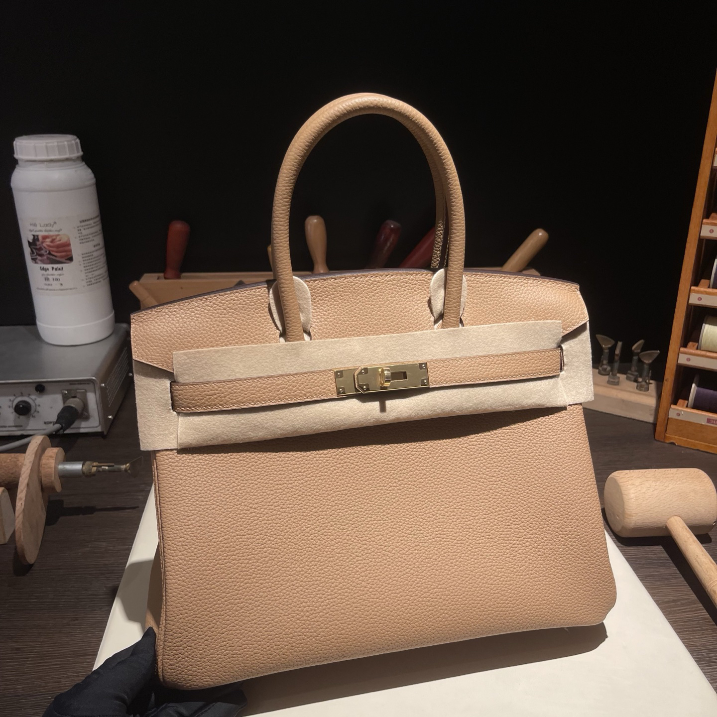 Birkin Platinum 30cm Togo Leather [Milk Tea Color] Gold Hardware