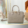 Louis Vuitton M59273 Grey — Full Leather Embossed Speedy "Pillow" Bag — Speedy Bandoulière 25 Handbag (M58947)