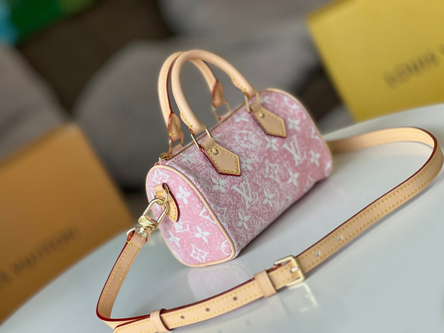Louis Vuitton The Nano Speedy handbag crafted from classic Monogram canvas.