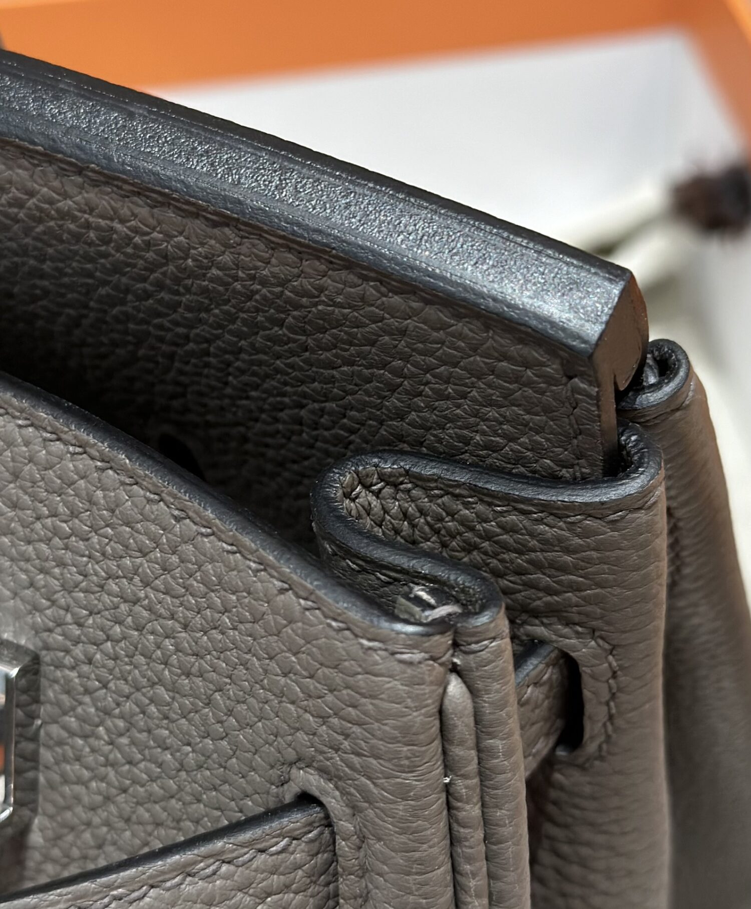 Birkin Platinum 25cm, Pewter Grey