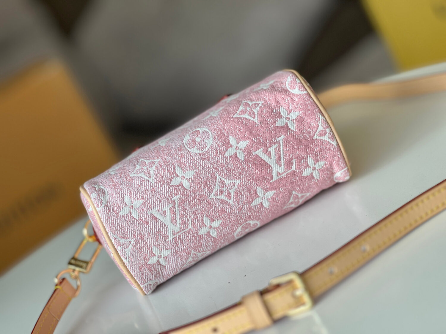 Louis Vuitton The Nano Speedy handbag crafted from classic Monogram canvas.