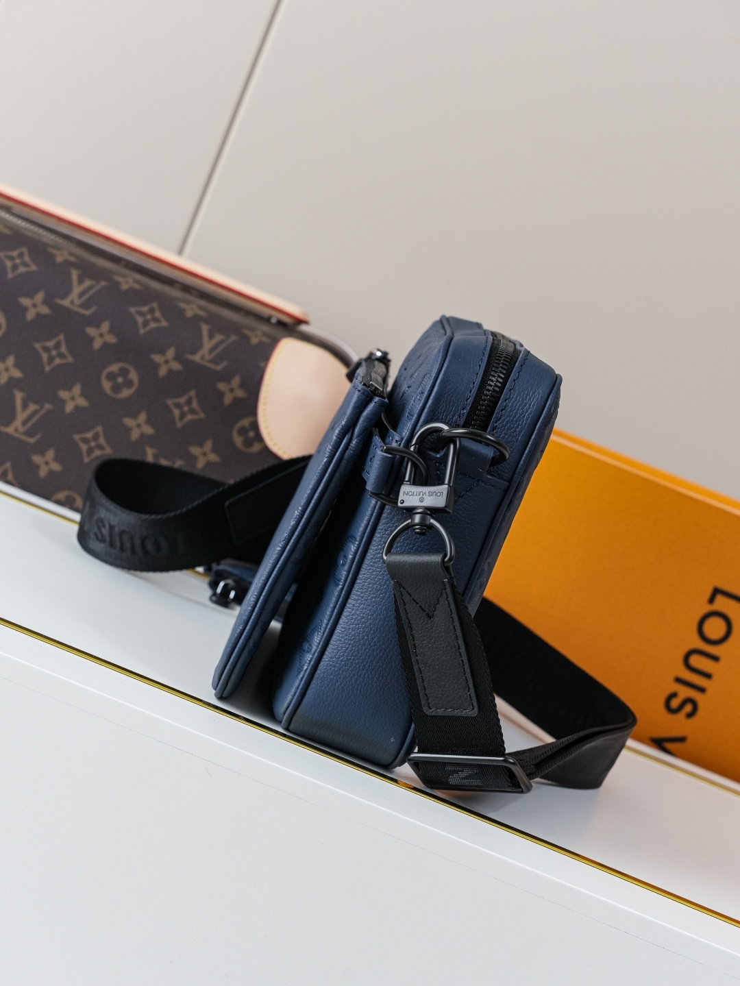 Louis Vuitton This Trio Messenger bag is crafted from soft Monogram Shadow calf leather.