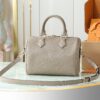 Louis Vuitton M59273 Grey — Full Leather Embossed Speedy "Pillow" Bag — Speedy Bandoulière 25 Handbag (M58947)