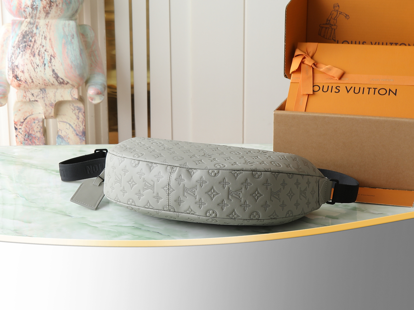 Louis Vuitton M24468: This Hobo Hamac bag is crafted from soft Monogram Shadow embossed cowhide leather.