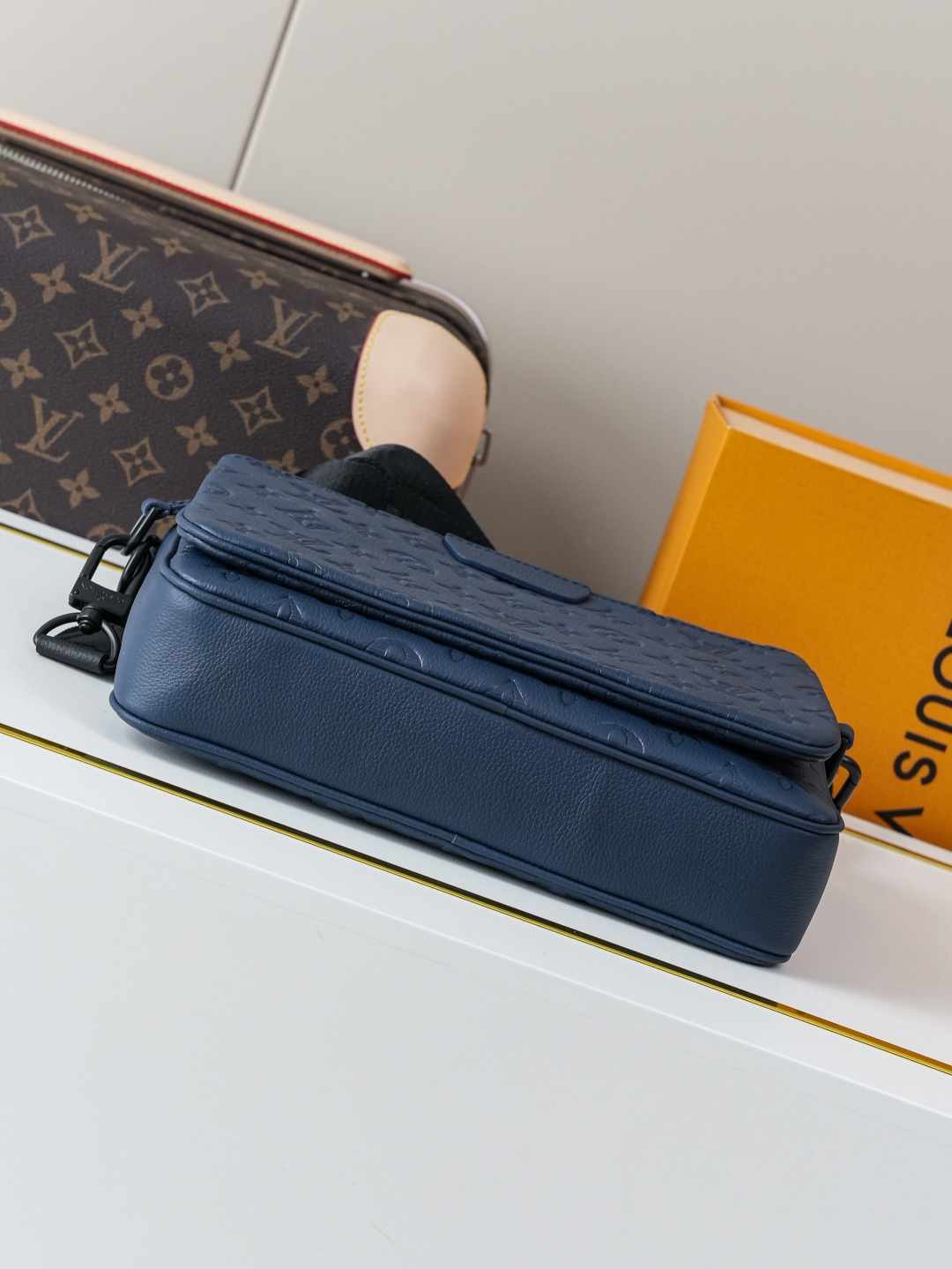 Louis Vuitton This Trio Messenger bag is crafted from soft Monogram Shadow calf leather.