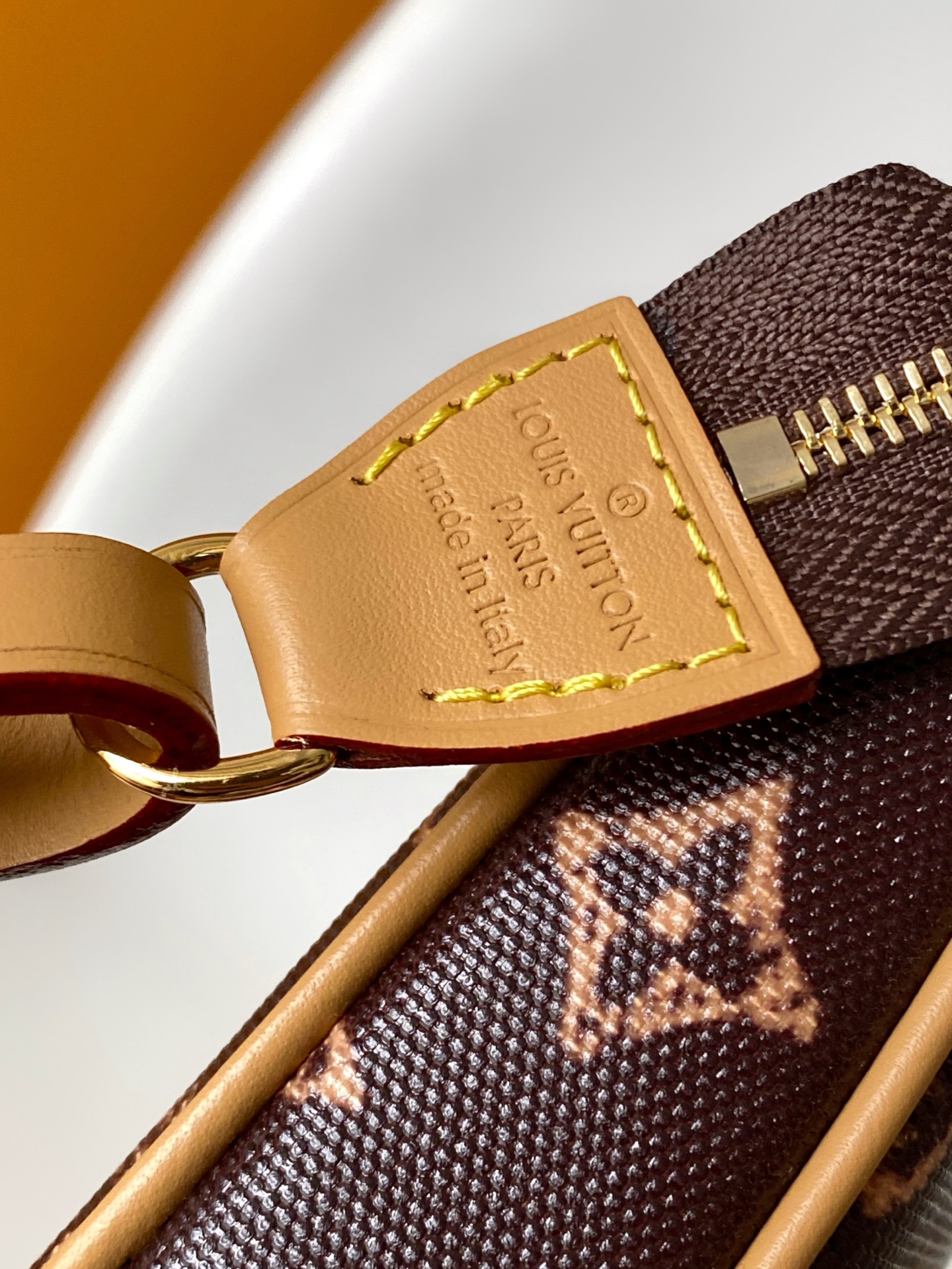 Louis Vuitton This Pochette Accessoires handbag is specially designed to celebrate the birth of the Louis Vuitton Monogram pattern.