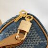 Louis Vuitton N40682 — FW New Denim Collection. The Sunset bag takes center stage in Monogram Denim canvas.