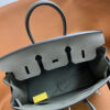 Birkin Platinum 25cm, original imported Togo leather, [Rainy Gray], silver hardware.
