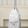 26c 25bag Drawstring Bucket Bag, Silver with Silver Buckle, Small Size