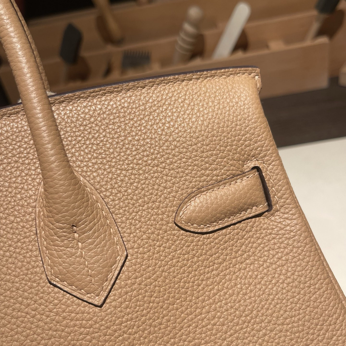 Birkin Platinum 30cm Togo Leather [Milk Tea Color] Gold Hardware